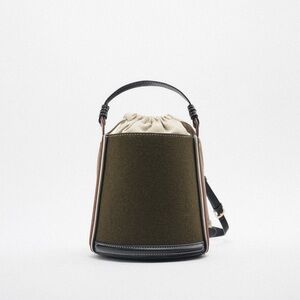 Zara Fabric Cross Body Bucket Bag